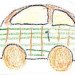 taxi petit- rayé vert marron